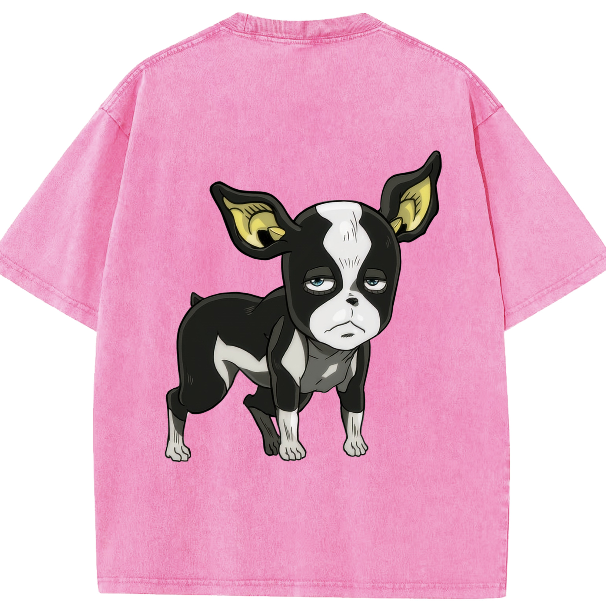 （画像用） ジョジョの奇妙な冒険 イギー JoJo's Bizarre Adventure Iggy 綿100% ヴィンテージ風 半袖Tシャツ（背面プリント）